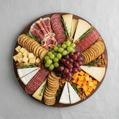 Traditional Charcuterie Platter with Brie, Manchego & Prosciutto